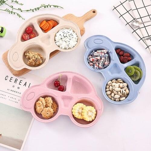 Cartoon car shape baby cutlery plate environmentally friendly separated childrens tableware childrens tableware tableware tray