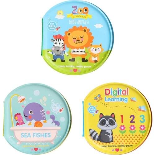 Baby Toys Bath Cloth Books Waterproof Kid Early Learning with BB Device Baby Erly Educational Toy Zoo Marine Number Cloth Book