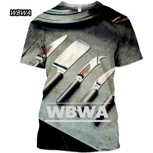 WBWA Mens T-Shirt New Design Tableware Knife Chef 3D Print Women Summer Tshirt Casual T shirt Hip Hop Tee Tops Streetwear
