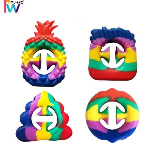 PUWEI Fidget Toys New Hand Grip Stress Reliever Ring Push Bubble Sensory Creative Decompression Anti Stress Adult Children Toys