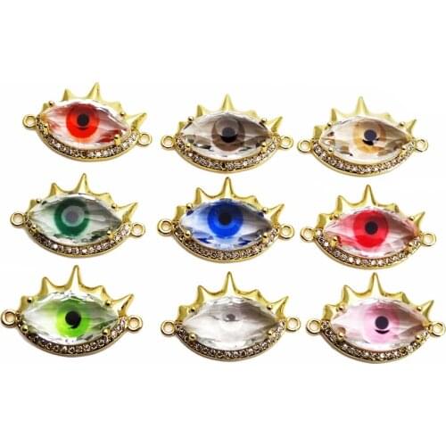 Micro zircon inlaid stars Magic eye Style hand card accessory Link bracelet Glass colored eyes zircon for Jewelry Making B