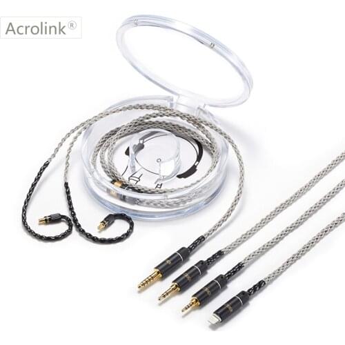 Acrolink 2.5/3.5/4.4mm/i phone Silver Plated Earphone Upgrade Wire Headphone Cable LS50 LS70 LS200 LS300 E40 E50 A2DC Cable