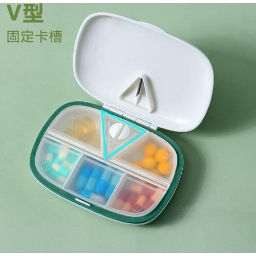 Small mini pill-cutting, sealed artifact, medicine-cutting device, portable medicine dispenser with divider, storage pill box