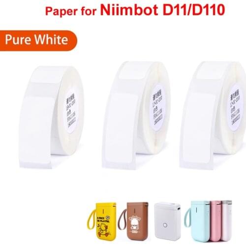 Niimbot D11/D110 Mini Label Printer Paper Printing Label Waterproof Price Label Pure Color Scratch-Resistant Label Sticker Paper