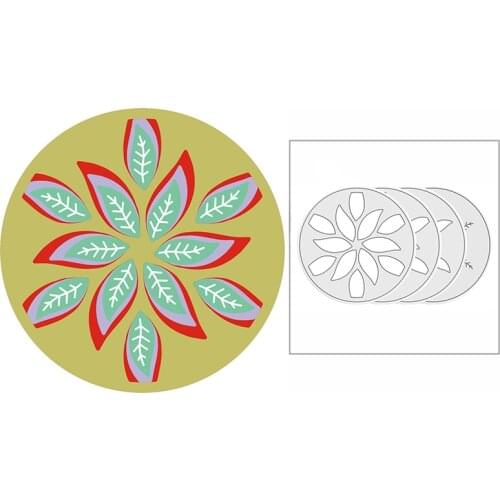 New 2021 Layering Poinsettia Circle Metal Cutting Dies for DIY Scrapbooking and Card Making Decorative Embossing Craft No Stamps