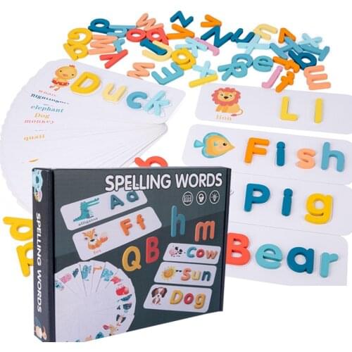 Boys And Girls English Learning Educational Toys For Kid To Learn English Letters Upper And Lower Case Words Teaching Tools Set