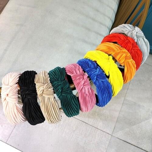 Cross knot solid color Headband 2021 new fashion headbands Ladies casual hair band folds Textured hair heads hair accessories