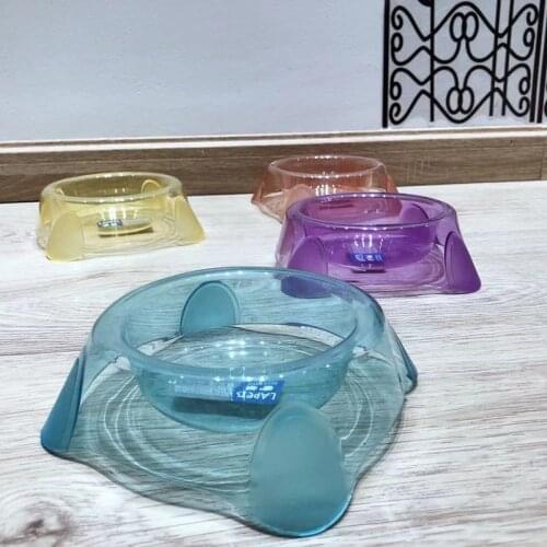 Utensils pet supplies candy color transparent crystal single bowl dog food bowl cat and dog bowl affordable and practical