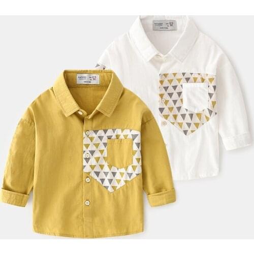 2019 High Quality Casual Long Sleeve Boyss Shirt Autumn Design Cotton Baby Boys Tops Clothes Blouses Camisa Masculina BC721