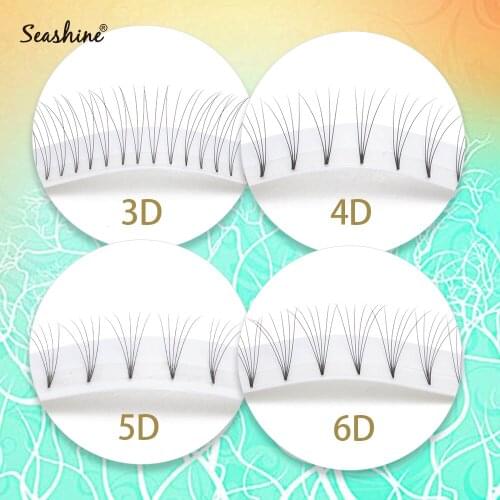 Seashine Luxury Lashes Premade Volume Fans Eye Lashes extension 0.07/0.10 C/D 8-15mm Short stem Lashes Extension