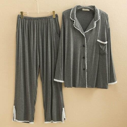 Spring autumn Plus size women Sleepwear 5XL bust 136cm long sleeve womens pajama