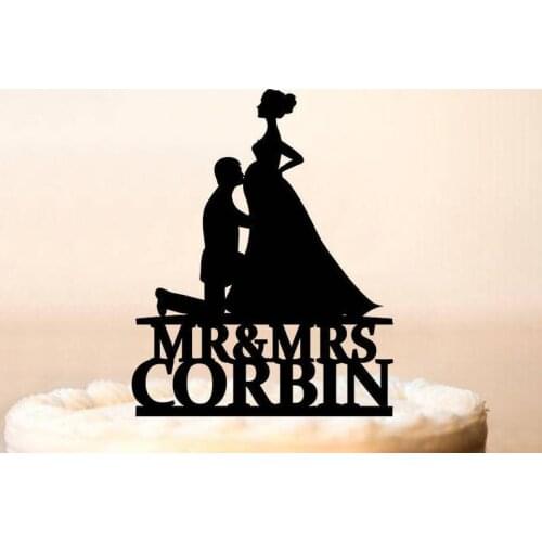 Bride and Groom Silhouette Cake Topper,Pregnant wedding cake topper, Pregnant Bride cake topper, Couple Silhouette Cake Topper