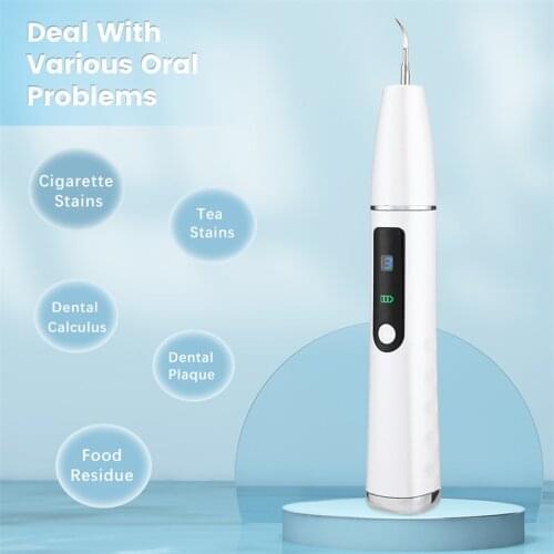 Teeth Whitening Scaler Tooth Calculus Tartar Remover Portable Dental Cleaning LED Display Electric Sonic Dental Scaler