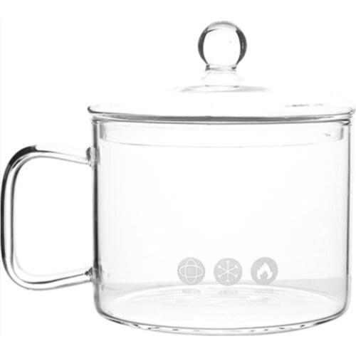 Glass Saucepan with Cover, 1L/ 1.35L, Heat-resistant Glass Stovetop Pot and Pan with Lid, Glass Cookware for Pasta Noodle, Soup