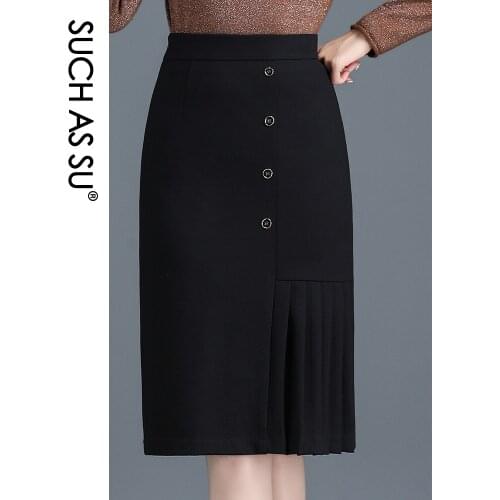 SUCH AS SU Knitted Pencil Skirts