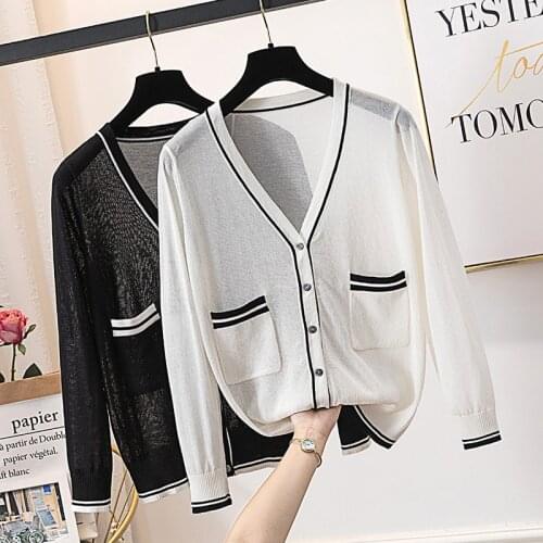 Oversized Sweater Cardigan Tops Polo Collar Women Shirt Korean Fashion Knitted Long Sleeve Thin Woman Brown Cropped Cashmere