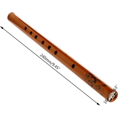 Traditional 6 Hole Bamboo Flute Clarinet Student Musical Instrument Wood Color Flute