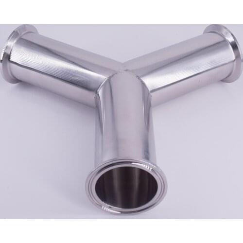 76mm Pipe OD 3" Tri Clamp Y Shaped 3 Way SUS 304 Stainless Steel Sanitary Fitting Spliter Homebrew Beer Wine