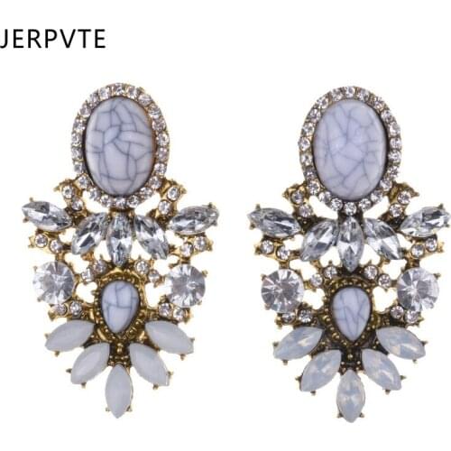 2020 New ZA Earrings Women Colorful Stones Starburst Crystal Earrings Female Party Statement Earrings Jewelry