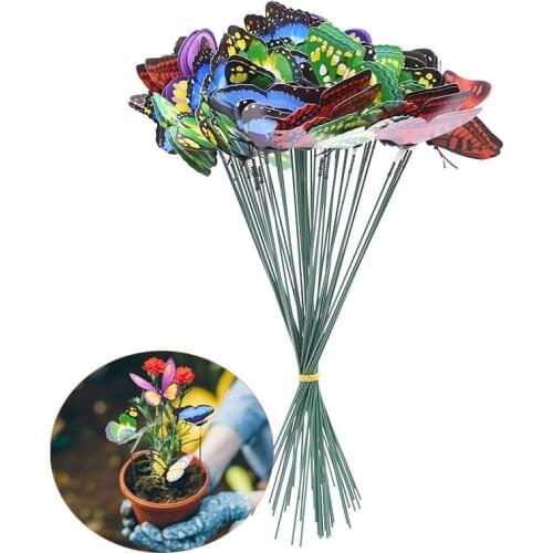 10/20pcs Butterflies Garden Yard Planter Colorful Whimsical Butterfly Stakes For Home Outdoor Flower Pots Cake Dessert Decor
