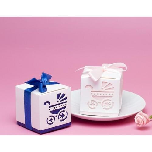 10pcs Prince and Princess Candy Box Wedding Favors and Gifts Boxes Candy Bags For Guests Wedding Decoration Baby Carriage