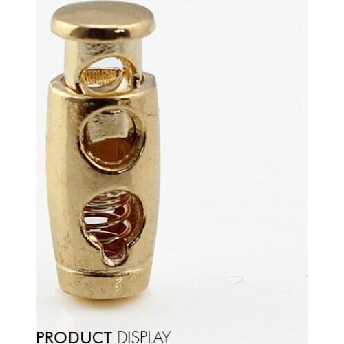 10pcs METAL Double Holes Spring Stopper Toggle Buckle Cord Locks Clasp Drawstring Stops End Button Sewing Clasps