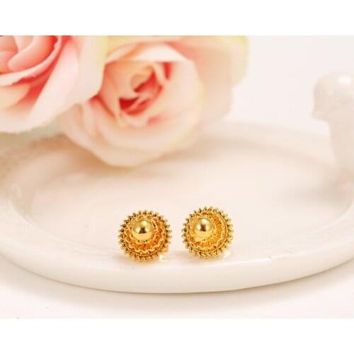 2pairs Ethiopian/Nigeria/Kenya /Ghana Yellow Gold fashion clip earrings Dubai Earrings Arab Middle Eastern Jewelry Mom Gifts