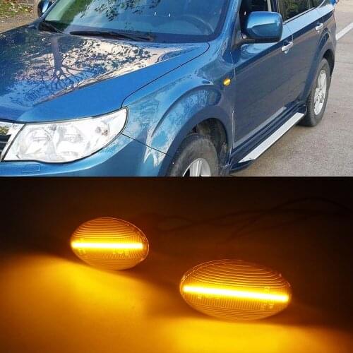 2Pcs Dynamic Led Side Marker Turn Signal indicator Repeater Light lamp For Subaru Forester 01-05 Liberty 00-03 Impreza WRX Sti