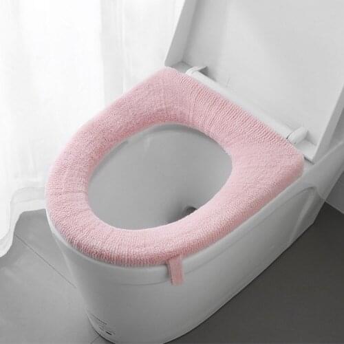 2PCS Elastic Thickening O-Shaped U-shaped Universal Toilet Seat Cushion Washable Toilet Seat Autumn Winter Toilet Seat Cover