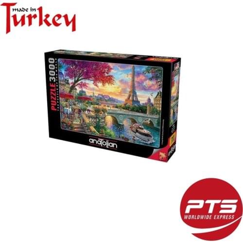 2021 New Puzzle 3000 Pieces Famous Painting of World 120*85 Cm Landscape Puzzles Eiffel Tower Warm Sun Clouds France View Luxury