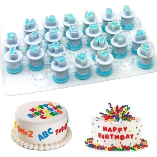 26Pcs Alphabet Cake Molds Figure Plastic Letter Fondant Mold Cookie Cutter Number Cake Mould Baking Decorating Tools Hot Sale