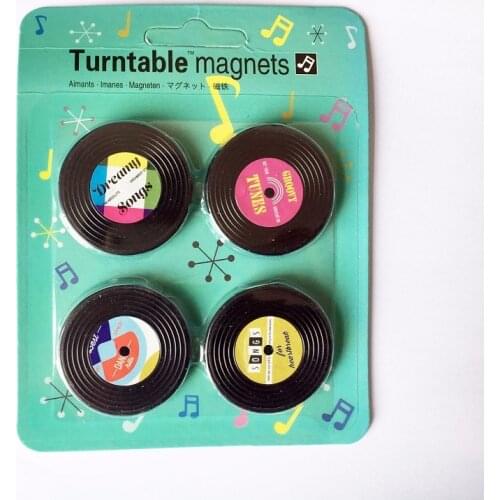 4 Pcs/Set Retro Turntable Fridge Magnet Cassette Tape Refrigerator Magnetic Message Folder Funny Children Toy
