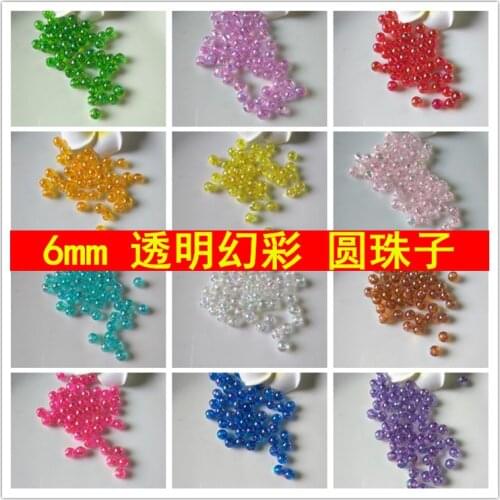 6mm transparent AB colored round beads loose beads, diy handmade beaded materials, bracelets, Latin dance costume decorations
