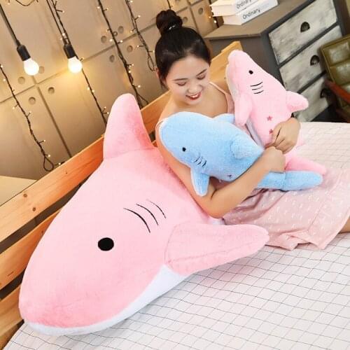 75CM Big Size Shark Plush Toy Funny Soft Stuffed Animal Dolls Fish Pillow Appease Cushion Birthday Gift for Boys Girls Children