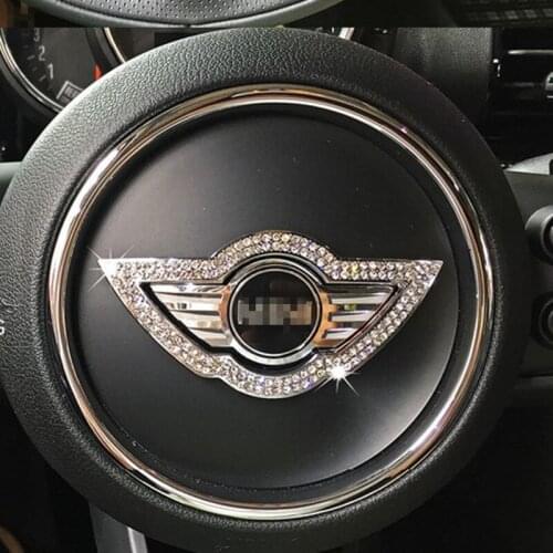 For Mini Cooper F56 F55 Steering Wheel Diamond Sticker Mini Paceman Clubman Countryman 5 Door Jcw Cars Sticker Decal Car Styling