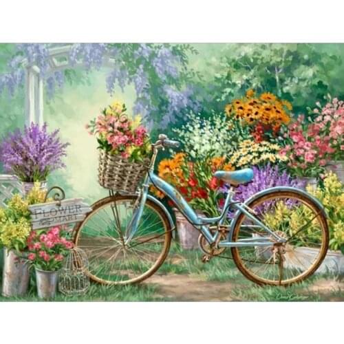 DIY Diamond Embroidery Landscape Handmade Diamond Painting Bicycle Mosaic Cross Stitch Kits Home Decor