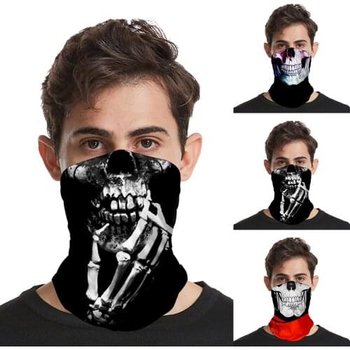 Men Women Bandana Horror Skull Print Mascarillas Halloween Face Mask Sports Cycling Balaclava Bicycle Fishing Mouth Cover Scarf