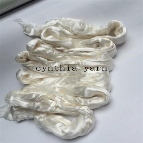 Free shipping 100% mulberry raw silk roving natural white silk fiber 6 balls /lot 750g
