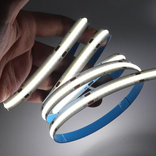 COB LED Strip Light 300 384 528 LEDs High Density Flexible Ribbon Tape COB Led Lights Warm Nature Cool White Linear Dimmable 12V