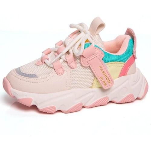 Breathable Baby Shoes Anti Slip Mesh Unisex Pink Soft Bottom Autumn Running Shoes Velcro Zapatillas Ninas Casual Shoes BE50SH