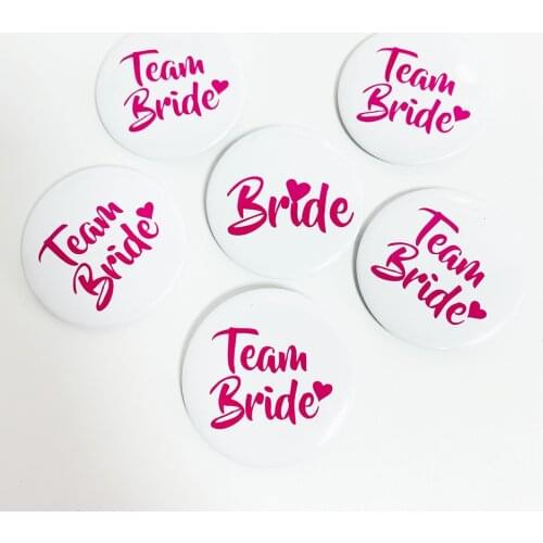 SY-0076 White Rose Red Hen Party Bride To Be Team Bride Badges Wedding Bride Decorations Dress Decors for Hen Party Suit Use