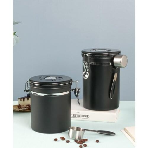 Stainless Steel Sealed Tank Storage Tank Moisture-proof Coffee Bean Milk Powder Jar Tea Pot Kitchen Grains Storage Box