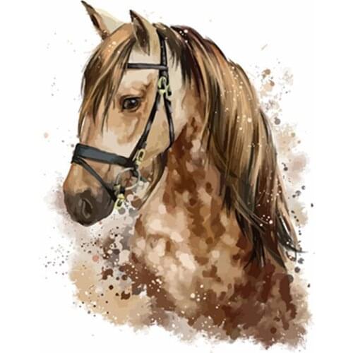 Painting By Number 40X50 50x65CM Brown Horse Head Animal DIY Wall Art Gift DIY Pictures By Numbers Canvas Kits Home Decoration