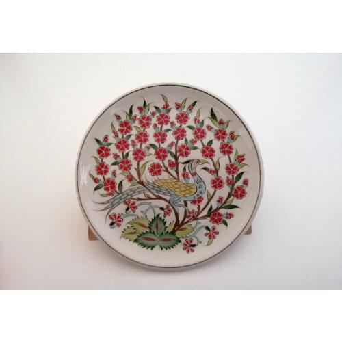 Classic pattern embroidered ceramic plate 18cm- 7in plates trays decorative plate yoga marble tray ceramic bowl decorative tray