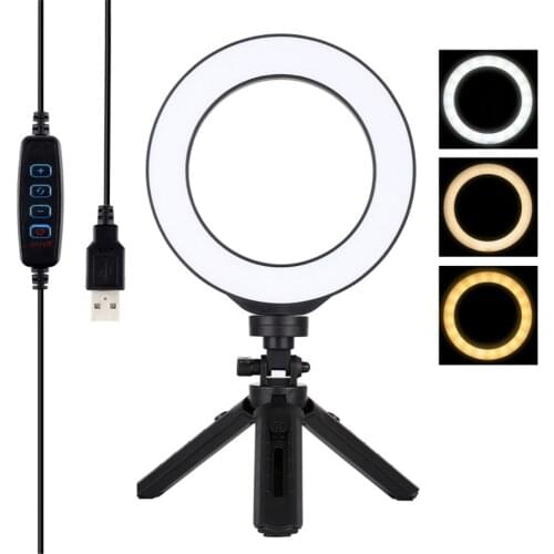 6.2inch Dimmable LED Selfie Ring Light Studio Photography Photo Fill Ring Light with Tripod for Phone Studio Makeup Liveshow