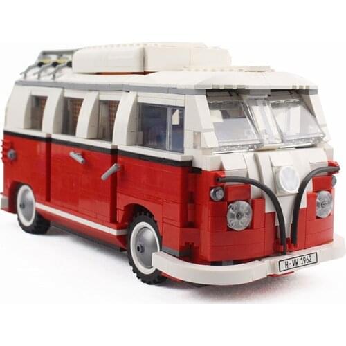 1354PCS Creator VW Volkswagen T1 Camper Bricks Van Car Bluding Blocks Technical Ideas Bus Compatible 10220 Toys Gift children