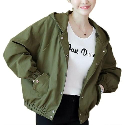 Oversized Batwing Sleeve Jacket Spring Hooded BF Long Sleeve Basic Coat Women Chic Pink Blue Armygreen Beige Jackets Windbreaker