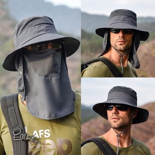 Hot 1Pcs Fisherman Hats Men Sun Hat Summer Outdoor Quick-drying Sun Hats Fishing Breathable Womens Visor