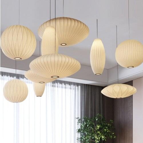 Japanese style chandelier restaurant tatami study room lamp Zen silk duplex staircase bedroom bedside clothing store lamp