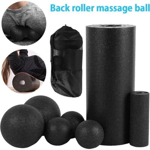 5pcs Yoga Foam Massage Roller Fitness Ball Set for Back Pain Self-Myofascial Treatment Pilates Muscle Release Exercises
